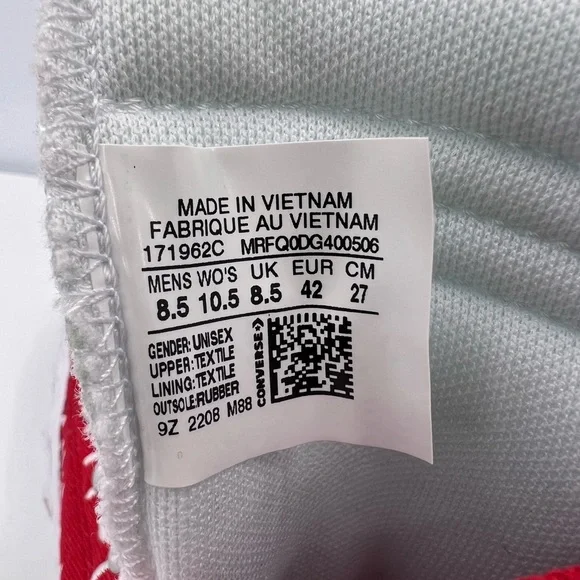 ⭐️CONVERSE 💯“NOT A CHUCK”, RED,UNISEX MEN’S 8.5,WOMEN’S 10.5,HIGH TOP SNEAKERS - Picture 14 of 14